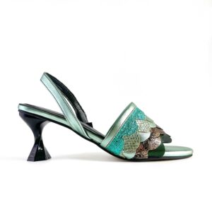 Side view showing scale layering and sculpted heel